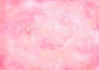 Watercolor abstract pink red background with paper texture.
