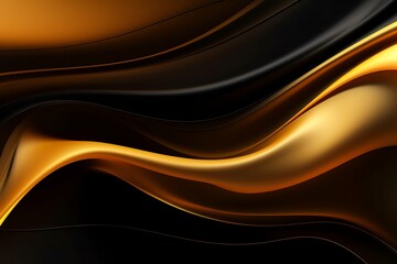 Black and gold wavy background