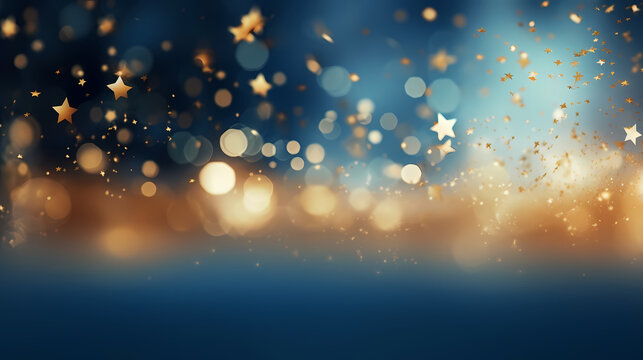 Abstract glitter lights background, blurred bokeh effect, holiday decoration background