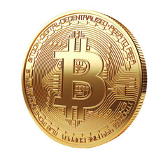 bitcoin isolated on transparent background