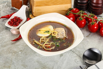 Japanese Miso soup with chicken