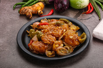 Chinese cuisine - prawn with chili sauce