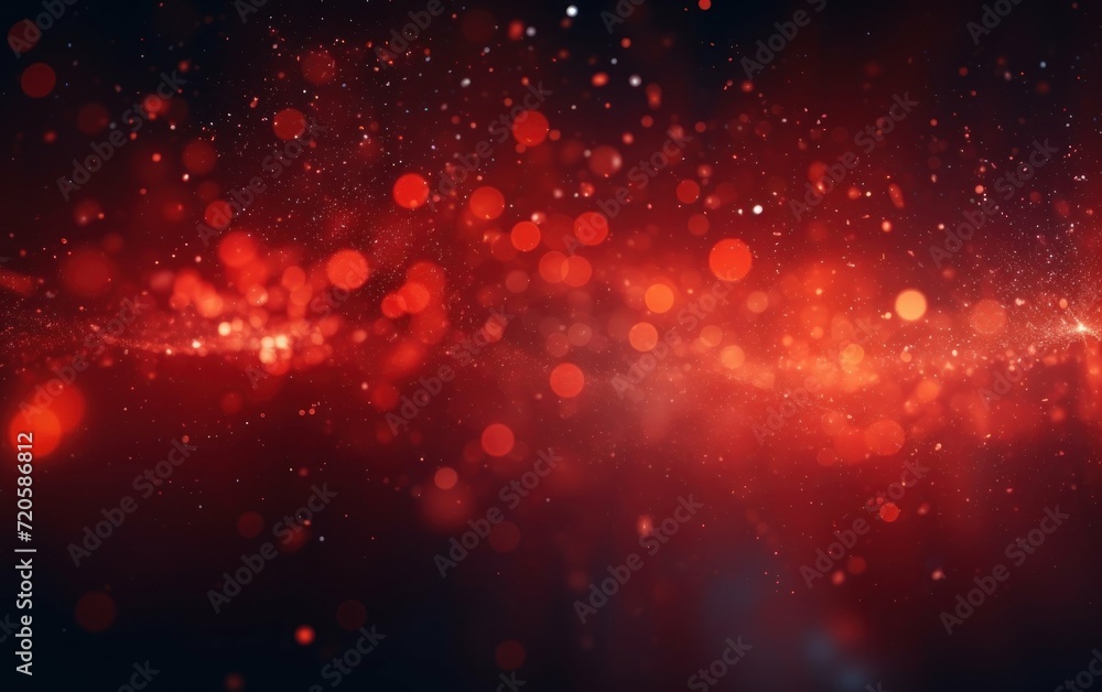 Poster red illumination combined with abstract particles in a bokeh background