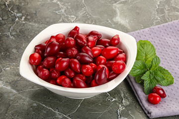 Ripe sweet and juicy cornus