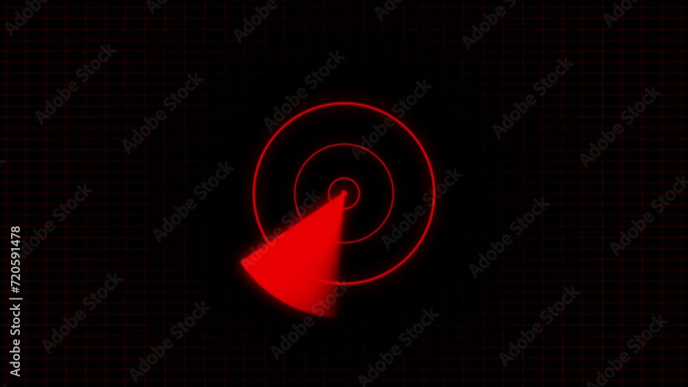 Aufkleber animation on the moving navigation radar screen. signal transmitted sonar radar.
