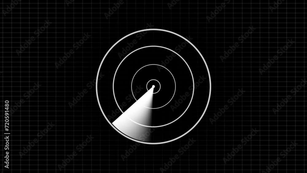 Poster animation on the moving navigation radar screen. signal transmitted sonar radar.