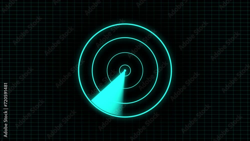 Poster animation on the moving navigation radar screen. signal transmitted sonar radar.
