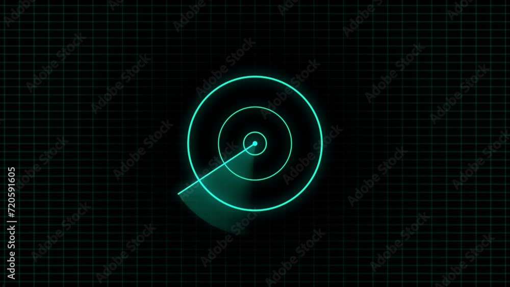 Poster animation on the moving navigation radar screen. signal transmitted sonar radar.