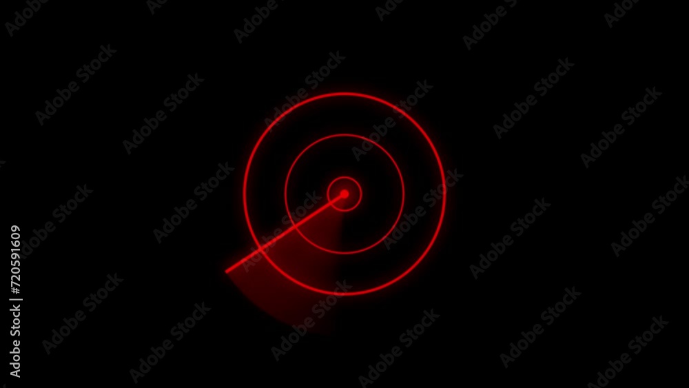 Aufkleber animation on the moving navigation radar screen. signal transmitted sonar radar.