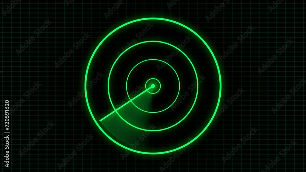 Poster animation on the moving navigation radar screen. signal transmitted sonar radar.