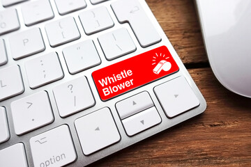 Whistleblower procedure concept inside company