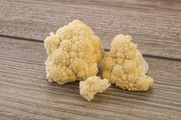 Raw white cauliflower cabbage heap