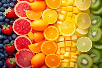 fresh fruit in a rainbow, diet ,vitamin resource