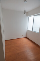 apartment room with laminate floor and closet