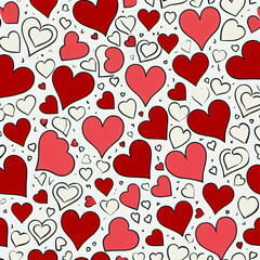 Positive pattern with hearts: stylish illustration for Valentine's Day 