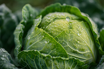 Obraz premium Close up, green cabbage