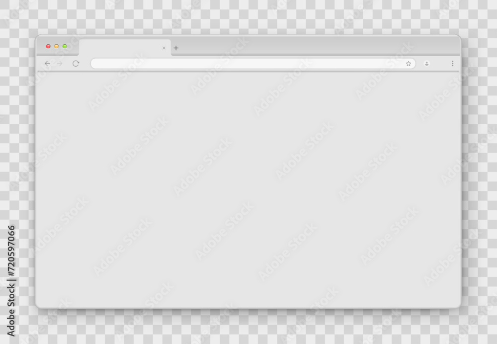Poster the design of the web browser window is gray on a transparent background. an empty website layout wi