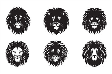 Fototapeta premium Minimalist Silhouette Vector design of a Lion Icon