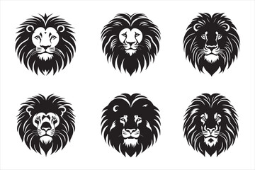 Minimalist Silhouette Vector design of a Lion Icon