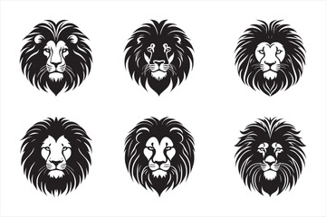 Minimalist Silhouette Vector design of a Lion Icon