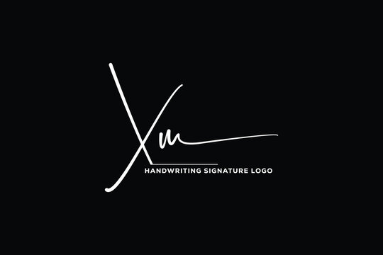 X M initials Handwriting signature logo. XM Hand drawn Calligraphy lettering Vector. XM letter real estate, beauty, photography letter logo design.