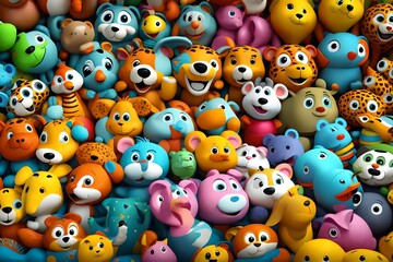 Collection of baby toys .