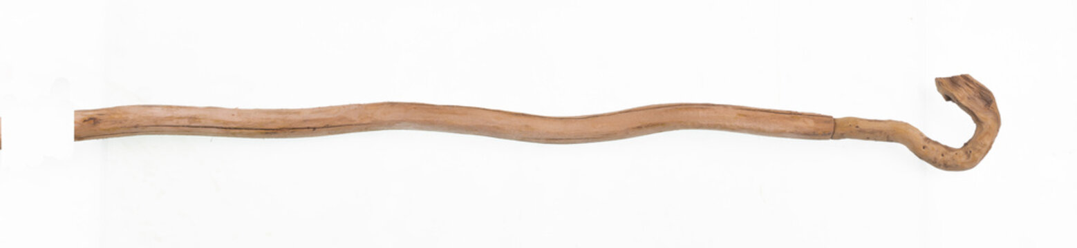 ancient shepherd staff isolated on white background