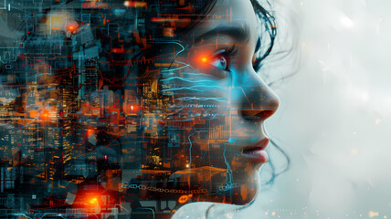 Intertwined technology Existence. Human-Tech Synergy in Digital Illustration
