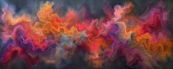 Stellar Dreams Abstract Watercolor Banner