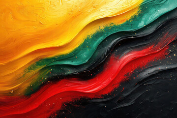 Abstract Black History Month background with red, yellow, green and black colors.