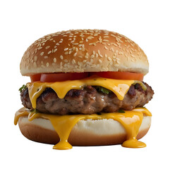 Deliciosa hamburguesa con queso derretido