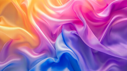 Obraz premium Blue, purple, pink, yellow and orange silk background