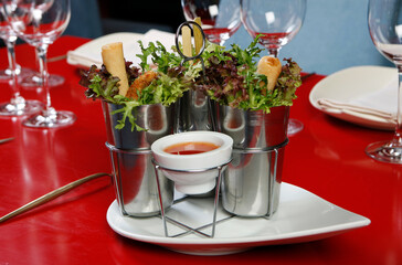 Asian cuisine. Egg rolls
