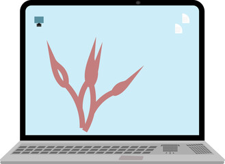 laptop with flower