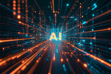 Fototapeta premium Neural Velocity: Glowing 