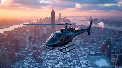 Photo sur Plexiglas Etats Unis The helicopter is prized for the helicopter's purpose at high altitude in city