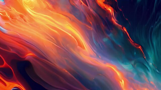 With its bold and dynamic portrayal of fiery synth waves this abstract imagery incites a sense of excitement and exhilaration immersing viewers in an otherworldly realm of