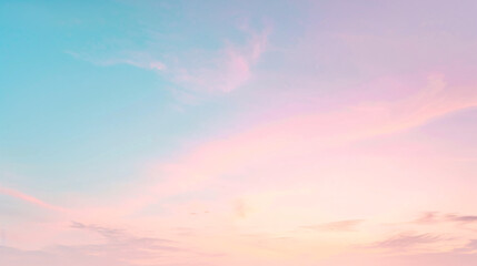 A simple gradient sky background transitioning from soft pink to light blue symbolizing calm and hope. - obrazy, fototapety, plakaty