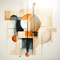 Abstract work of art, geometric contrasts, geometric shapes and patterns
