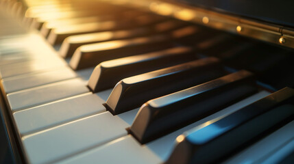 Close up of piano keys