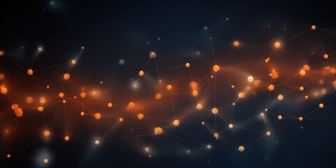 Abstract auburn background with connection and network concept, cyber blockchain - obrazy, fototapety, plakaty