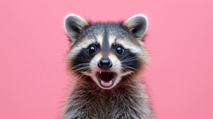  a close up of a raccoon's face with it's mouth open and it's mouth wide open with it's mouth wide open.