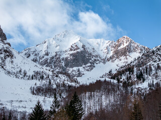 Winter Mountain Scenery in The Alps in Austria