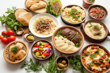 Fototapeta na wymiar A variety of Georgian dishes, each contributing to a gastronomic symphony