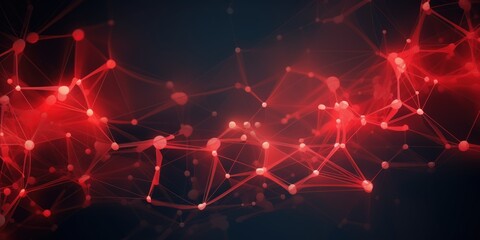Abstract coral background with connection and network concept, cyber blockchain 