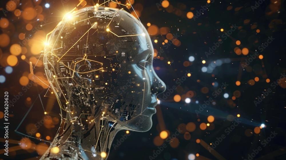 Poster artificial intelligence and machine learning concept