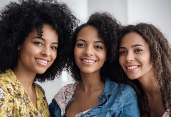 Fototapeta premium Sisters of Diversity: Empowering Friendship Among Young Women of Different Races – Celebrating Unity and Belonging in Every Beautiful Hue