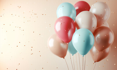 Celebratory Ambiance with Confetti and Balloons: A Delightful Party Background