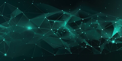 Abstract jade background with connection and network concept, cyber blockchain - obrazy, fototapety, plakaty
