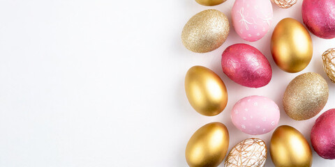Pink und goldene Ostereier, Dekoration, 